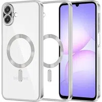 Custodia MagSafe per Samsung Galaxy A07 4G A075, Techsuit, Luxury Crystal, Argento — 3