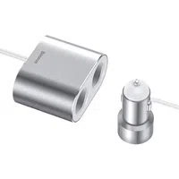 Caricabatterie Auto Baseus High Efficiency, 95W, 2.1A, 2 x USB-A - 2 x Estensione Accendisigari, Argento CRDYQ-0S — 3