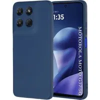 Custodia per Motorola Moto G47 / G37 Power / G37, Techsuit, SoftFlex, Blu scuro — 3