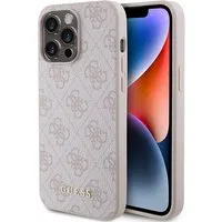 Custodia per Apple iPhone 15 Pro Max, Guess, 4G Metal Gold Logo, Rosa — 3
