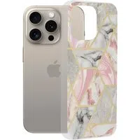 Custodia per Apple iPhone 15 Pro Max, Techsuit, Marble, Rosa — 3