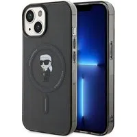 Custodia MagSafe per Apple iPhone 15, Karl Lagerfeld, IML Ikonik Karl, Nera — 3