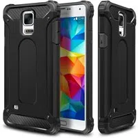Custodia per Samsung Galaxy S5 G900, Techsuit, Hybrid Armor, Nera — 3
