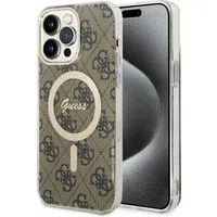 Custodia MagSafe per Apple iPhone 15 Pro, Guess, 4G IML, Marrone — 3