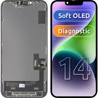 Display con Touchscreen MP compatibile con Apple iPhone 14, con Cornice, Versione Soft OLED FHD Diagnostic, Nero — 3