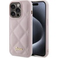 Custodia per Apple iPhone 15 Pro Max, Guess, Quilted Metal Logo, Rosa — 3