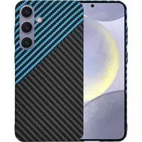Custodia per Samsung Galaxy S24+ S926, Techsuit, Carbonite FiberShell, Nero Bleu — 3
