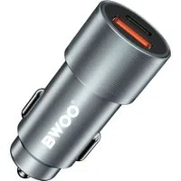 Caricabatteria da auto BWOO BO-CC73, 38W, 3A, 1 x USB-A - 1 x USB-C, argento — 3