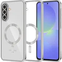 Custodia MagSafe per Samsung Galaxy A56 A566 / A36 A366, Techsuit, Luxury Crystal, Argento — 3