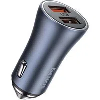 Caricabatterie da auto Baseus Golden Contactor Pro Dual, 40W, 3A, 2 x USB-A, grigio CCJD-A0G — 3