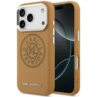 Custodia MagSafe per Apple iPhone 17 Pro Max, Karl Lagerfeld, Point & Metal Logo, Marrone — 3