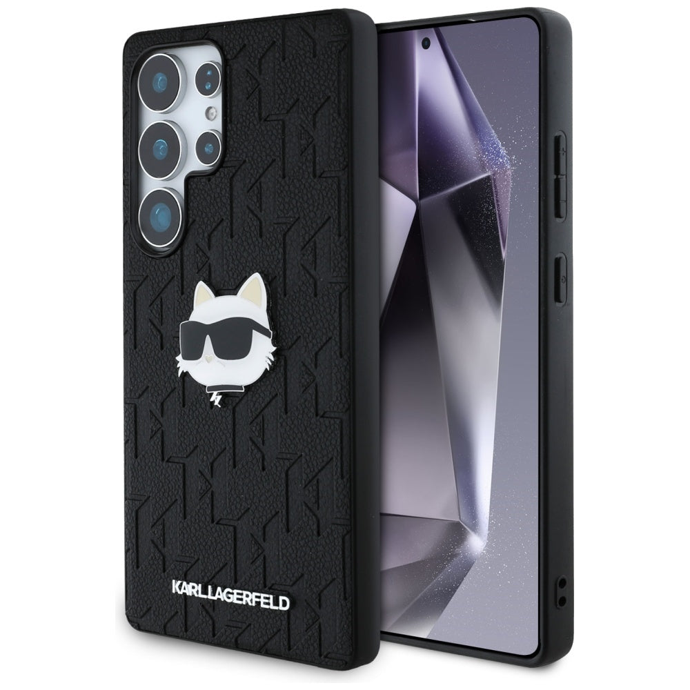 Karl Lagerfeld Custodia per Samsung Galaxy S25 Ultra S938, Karl Lagerfeld, Monogram Choupette's Head, Nera