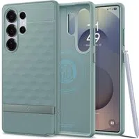 Custodia MagSafe per Samsung Galaxy S25 Ultra S938, Spigen, Caseology Parallax, Verde ACS09053 — 3