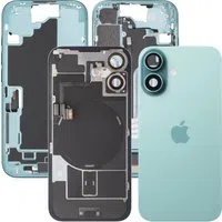 Copertura Batteria Apple iPhone 16, Con Scocca Centrale, Parti Complete, Verde (Teal), Swap Premium — 3