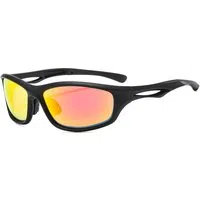 Occhiali da Ciclismo Unisex Techsuit 9309, Polarizzati, Neri Rossi — 3