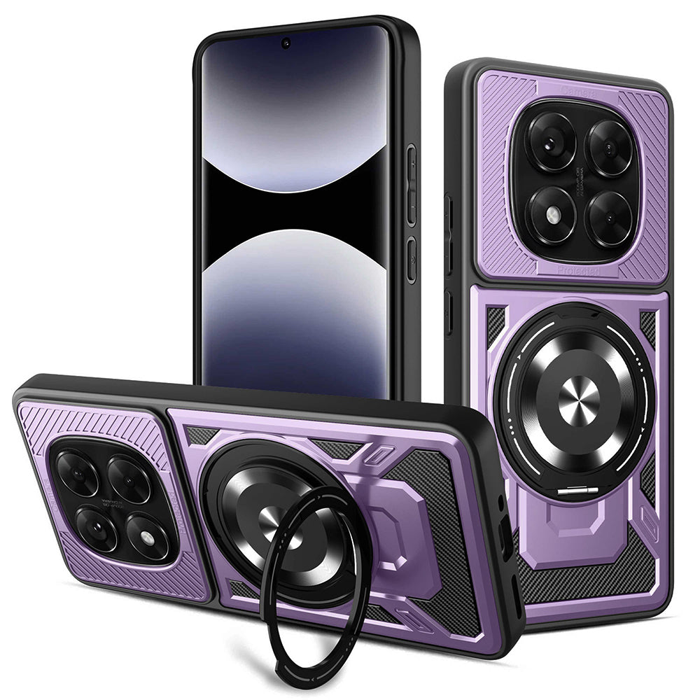 Custodia per Xiaomi Redmi Note 14 Pro+ 5G / Note 14 Pro 5G / Poco X7, Techsuit, RuggedCam, Viola