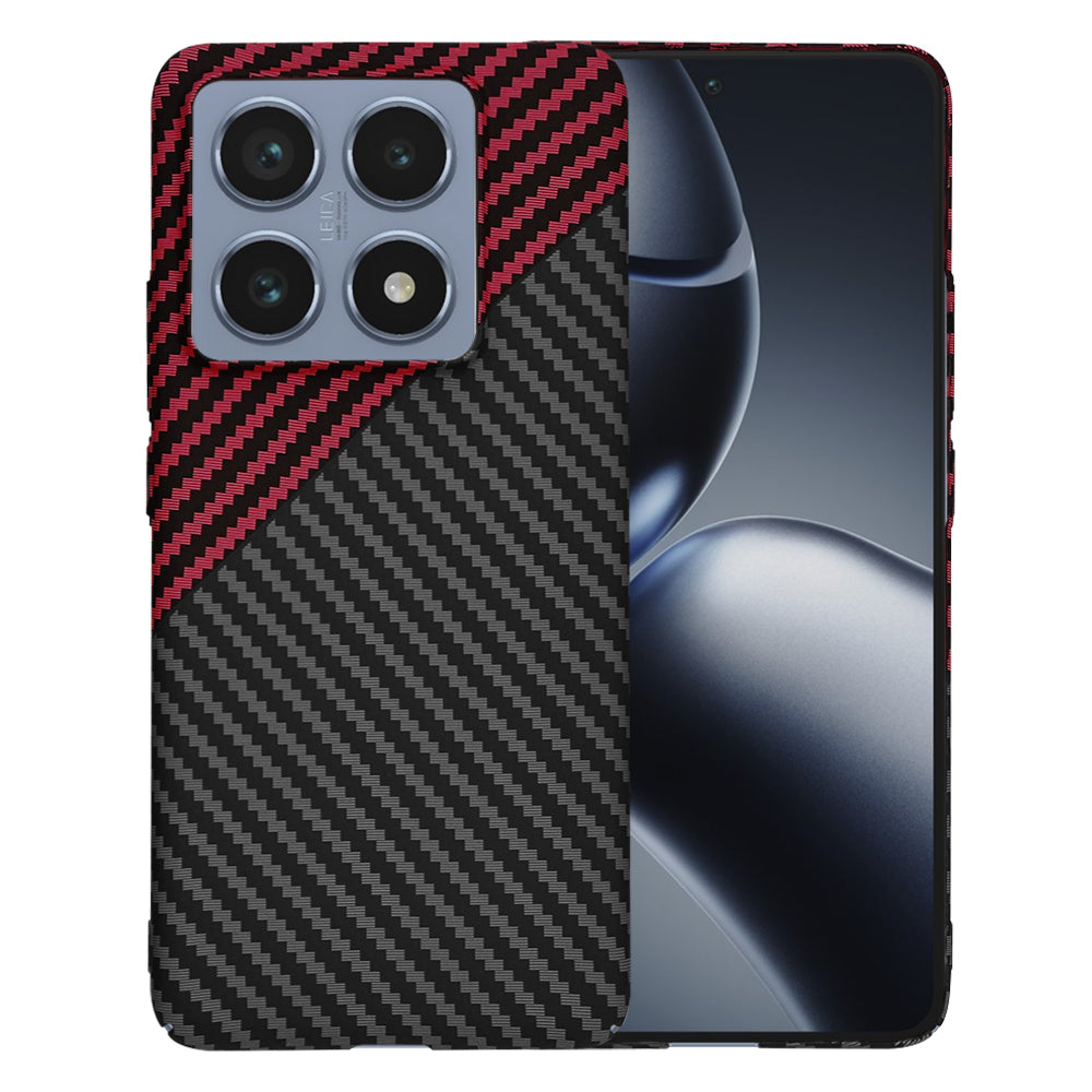 Techsuit Custodia per Xiaomi 14T Pro, Techsuit, Carbonite FiberShell, Nero Rosso