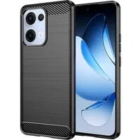 Custodia per Oppo Reno13, Techsuit, Carbonio, Nera — 3