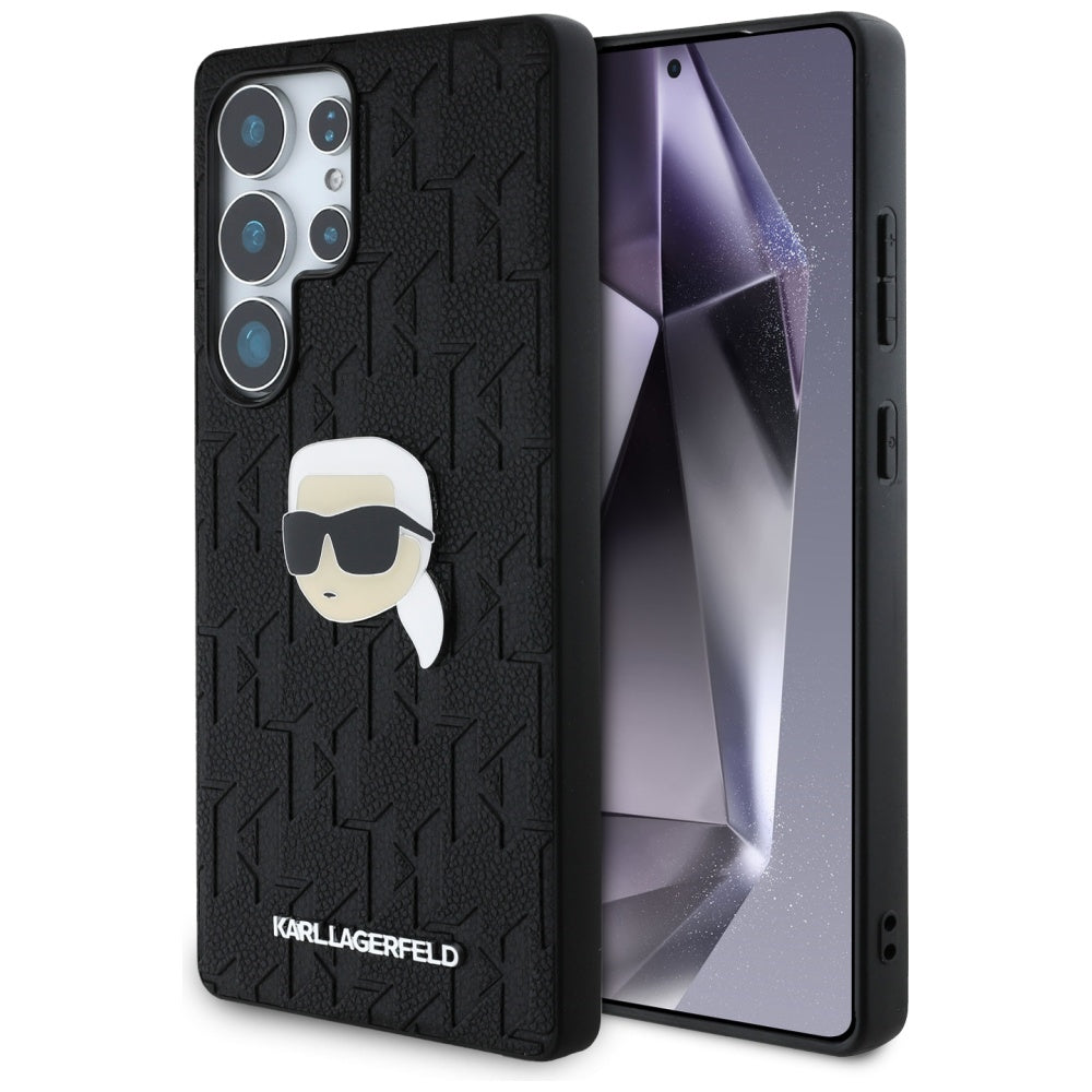 Karl Lagerfeld Custodia per Samsung Galaxy S25 Ultra S938, Karl Lagerfeld, Monogram Karl's Head, Nera