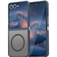 Custodia MagSafe per Samsung Galaxy Z Flip7 F766, Techsuit, HaloFrost II, Blu Navy — 3