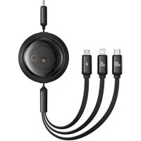 Cavo di Ricarica USB-C - Lightning / microUSB / USB-C Baseus Free2Draw Retrattile, 100W, 1.1m, Nero P10368700111-04 — 3