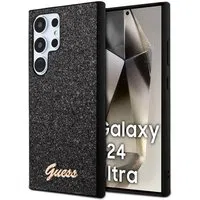 Custodia per Samsung Galaxy S24 Ultra S928, Guess, Glitter Script, Nera — 3