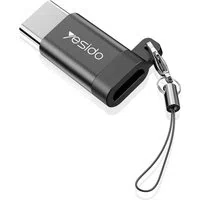 Adattatore Dati e Ricarica microUSB - USB-C Yesido GS04, Nero — 3