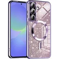Custodia MagSafe per Samsung Galaxy A56 A566 / A36 A366, Techsuit, Luxury Glitter, Viola Chiaro — 3