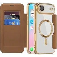 Custodia MagSafe per Apple iPhone 17 Air, Techsuit, SmartMag Book, Marrone — 3