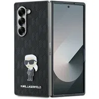 Custodia per Samsung Galaxy Z Fold6 F956, Karl Lagerfeld, Saffiano Monogram Ikonik, Nera — 3