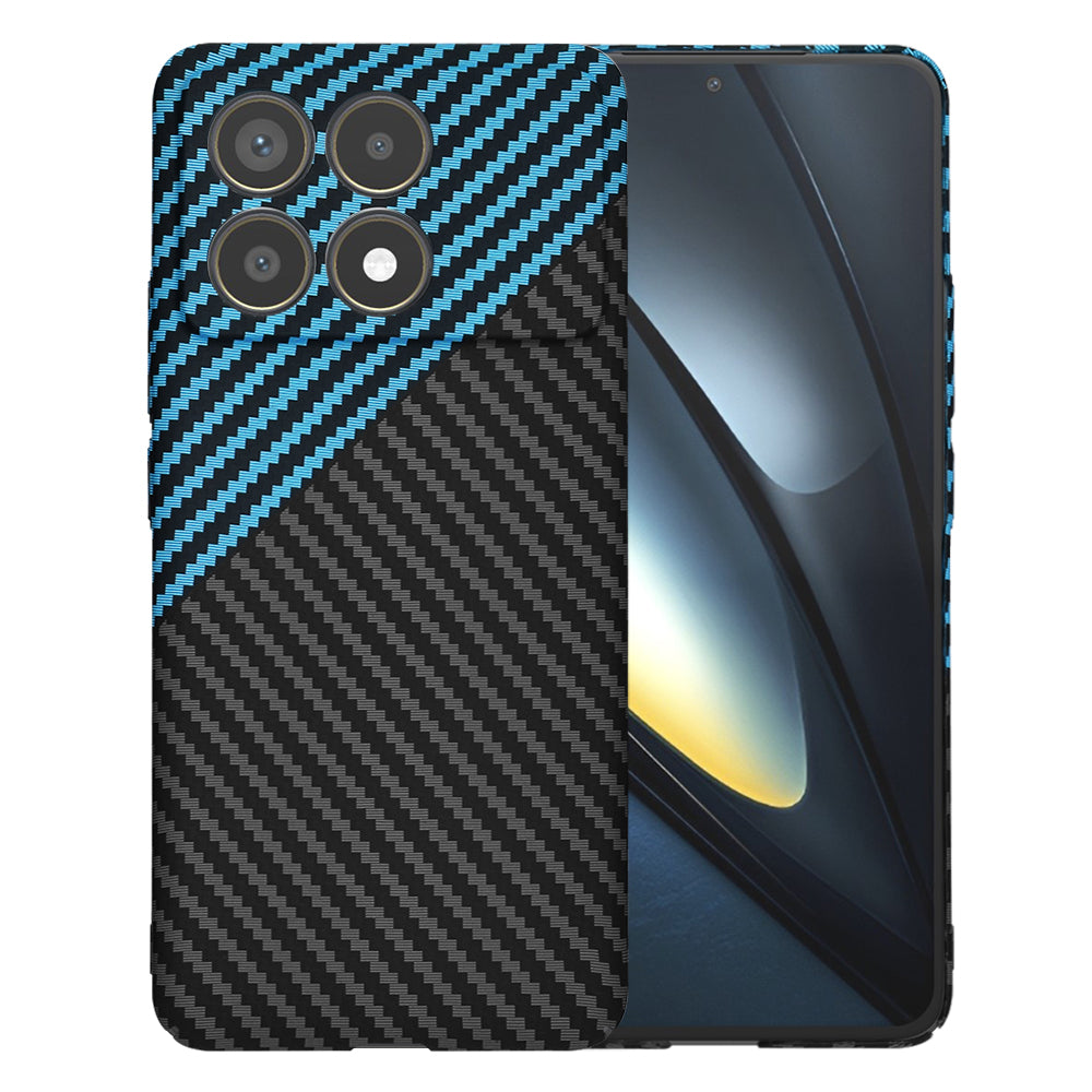 Techsuit Custodia per Xiaomi Poco F6 Pro, Techsuit, Carbonite FiberShell, Nero Bleu