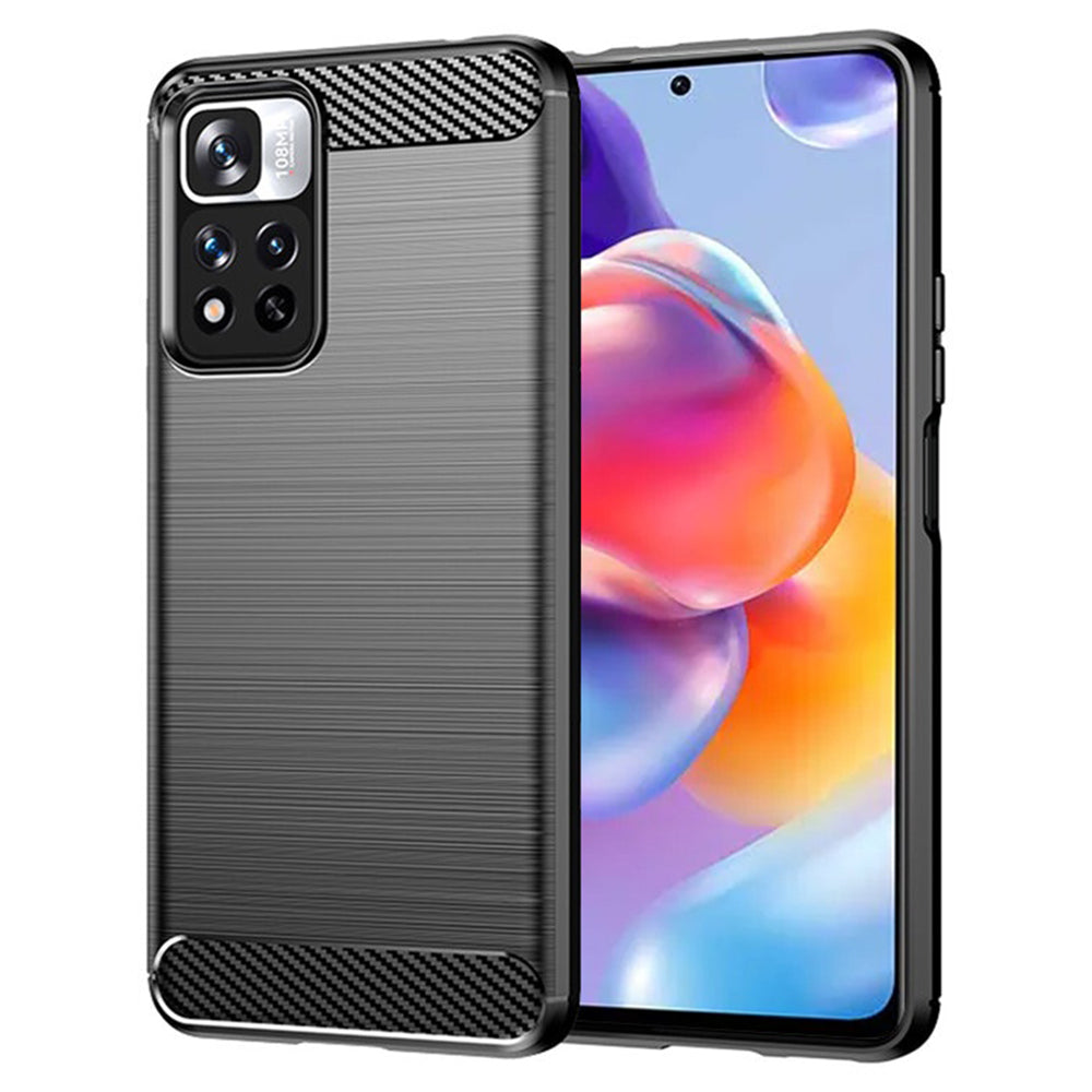 Custodia per Xiaomi Redmi Note 11 Pro+ 5G, Techsuit, Carbonio, Nera
