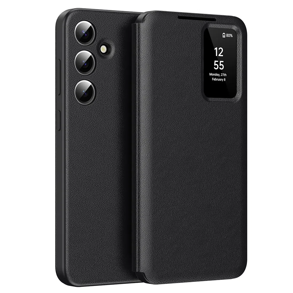 Custodia per Samsung Galaxy S24 S921, Techsuit, SmartView, Nera — 2