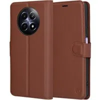 Custodia per Realme 12x / 12, Techsuit, Leather Folio, Marrone — 3