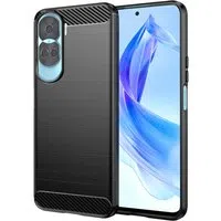 Custodia per Honor 90 Lite, Techsuit, Carbonio, Nera — 3