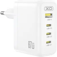 Caricatore da rete XO Design CE39, 67W, 3A, 1 x USB-A - 3 x USB-C, Bianco — 3