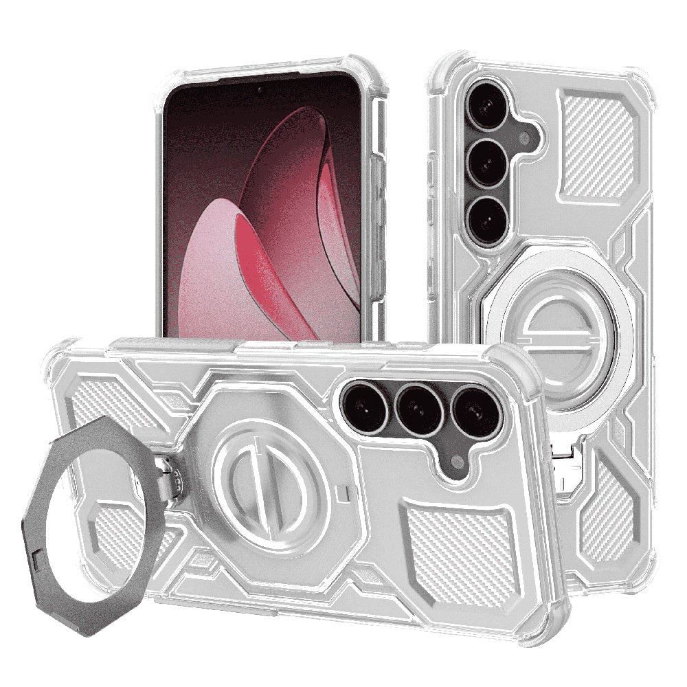 Techsuit Custodia per Samsung Galaxy S25 S931, Techsuit, Carbon Shield Pro, Bianca