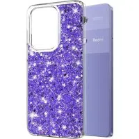 Custodia per Xiaomi Redmi Note 13 Pro 4G / Poco M6 Pro 4G, Techsuit, Sparkly Glitter, Viola — 3