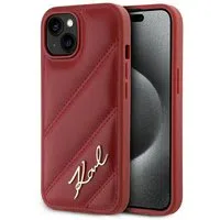 Custodia per Apple iPhone 15, Karl Lagerfeld, Diagonal Quilted Script, Rosie — 3