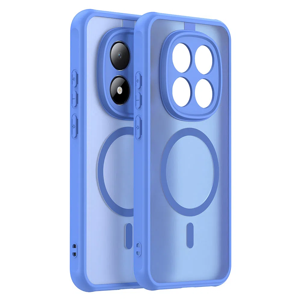 Custodia MagSafe per Xiaomi Redmi Note 15 Pro 5G, Techsuit, HaloFrost II, Blu — 2