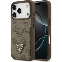 Custodia per Apple iPhone 17 Pro, Guess, 4G Double Card Triangle, Marrone — 3