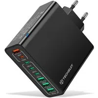 Caricabatterie Retea Techsuit CHPD224, 65W, 3.25A, 4 x USB-A - 4 x USB-C, Nero — 3