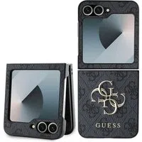 Custodia per Samsung Galaxy Z Flip7 FE F761 / Z Flip6 F741, Guess, 4G Metal Logo, Nera — 3