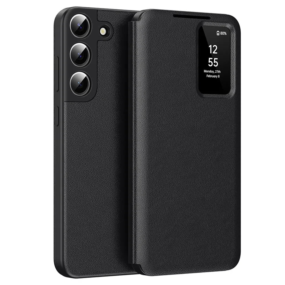 Custodia per Samsung Galaxy S22+ 5G S906, Techsuit, SmartView, Nera — 2