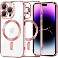 Custodia MagSafe per Apple iPhone 14 Pro Max, Techsuit, Luxury Crystal, Rosa — 3