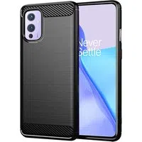 Custodia per OnePlus 9, Techsuit, Carbonio, Nera — 3