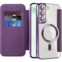 Custodia MagSafe per Samsung Galaxy S22+ 5G S906, Techsuit, SmartMag Book, Viola — 3