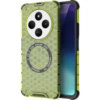 Custodia MagSafe per Xiaomi Poco C75 / Redmi 14C, Techsuit, HoneyComb Shield, Verde — 3