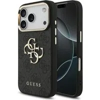 Custodia per Apple iPhone 17 Pro, Guess, Big 4G Logo Classic, Nera Dorata — 3