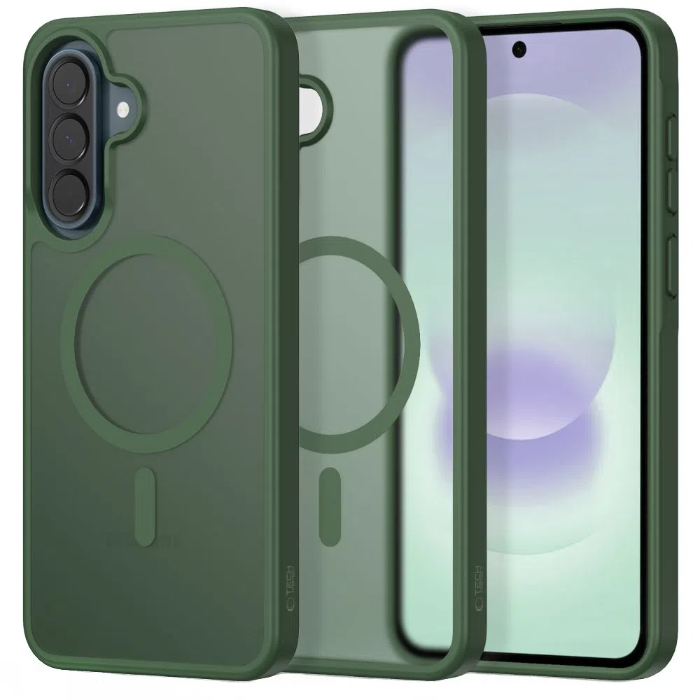 Custodia MagSafe per Samsung Galaxy A37 5G / A56 A566 / A36 A366, Tech-Protect, Magmat, Verde Opaco — 2